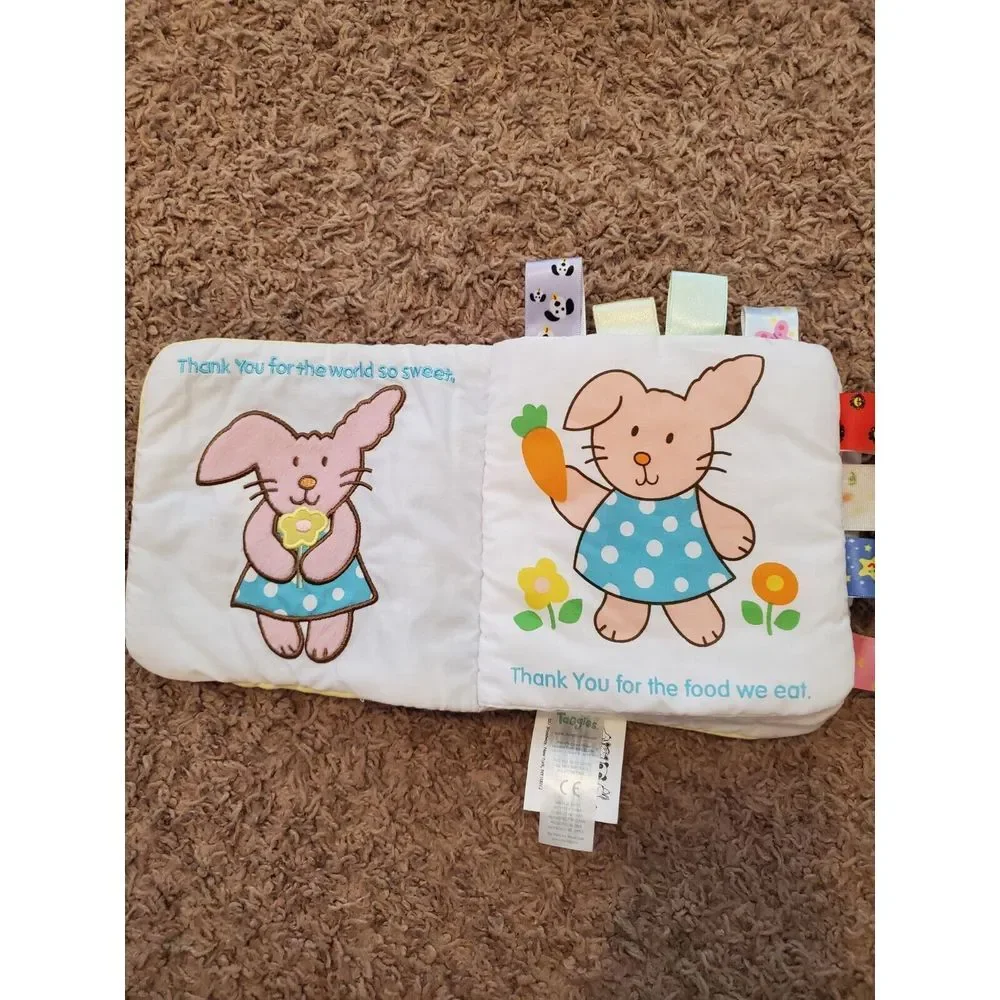 Thank You Prayer Baby Book Cartwheel Taggies Fleece Ribbon Plush 6